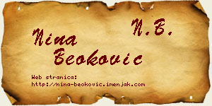 Nina Beoković vizit kartica